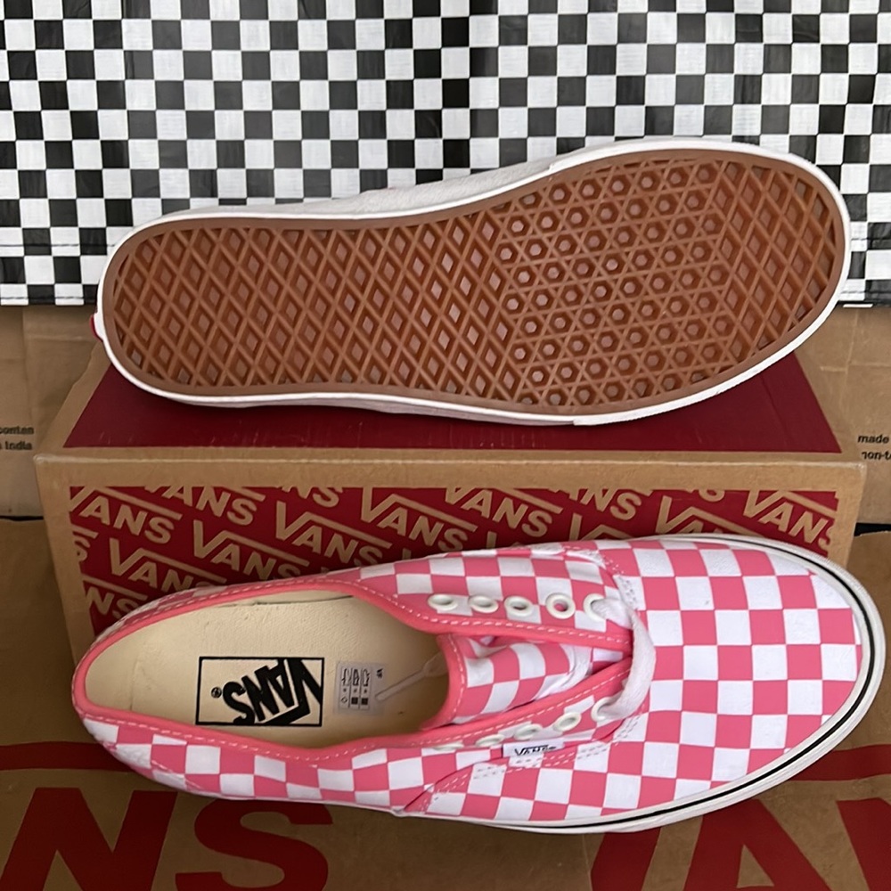 Vans Authentic Checkerboard Pink Lemonade/True White WMNS sneakers - Picture 4 of 16